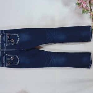 BOOT DADDY JEANS SIZE 16 IN A BEAUTIFUL BLUE DEMIN FADED WITH BLING 16